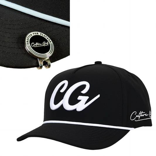 Black CG Cap + Ball Marker with Magnetic Hat clip Bundle