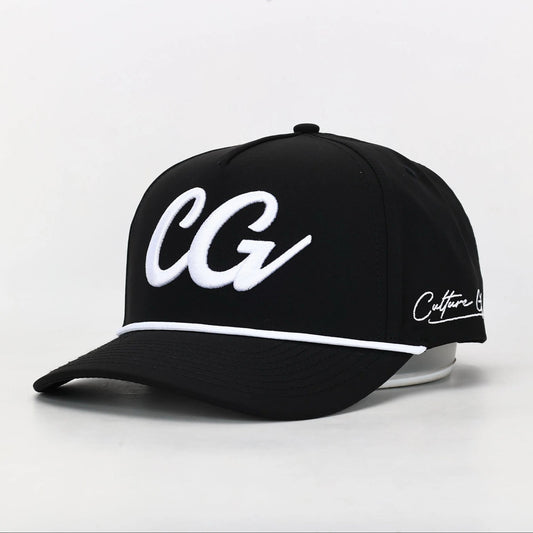 CultureGolfUK Black Roped Golf Cap
